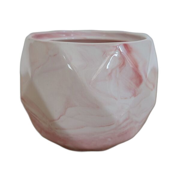 Marble Look Designer Ceramic Planter Vase Floral Foliage Pot Valentine's Day - Picture 1 of 9